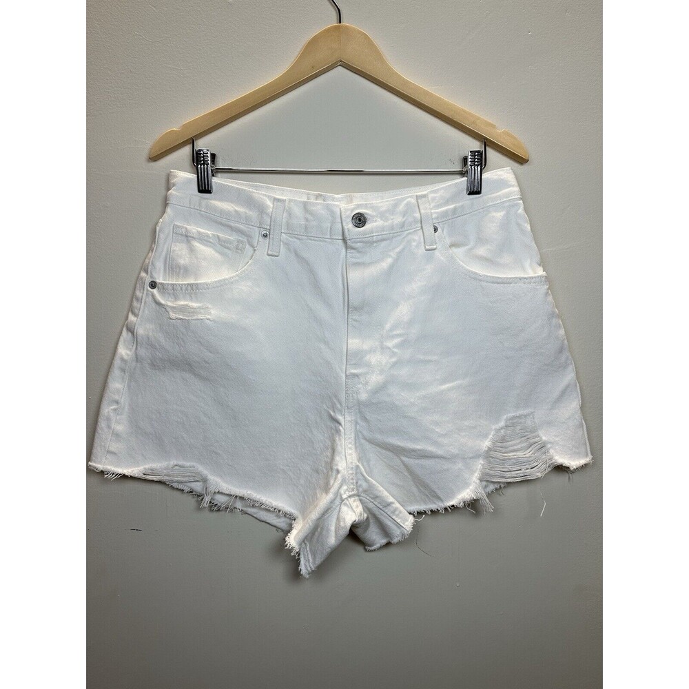 Levi’s SilverTab High Waisted Mom Shorts Womens Size 31 Denim Off White